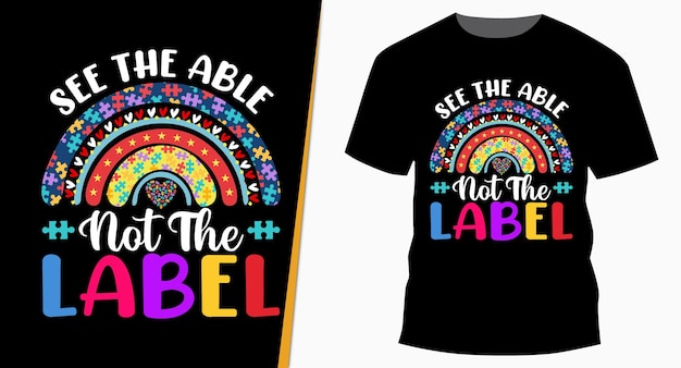 Zie het Able Not The Label Cute Rainbow T-shirtontwerp