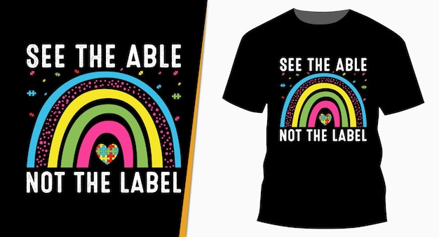 Zie het Able Not The Label Cute Rainbow T-shirtontwerp