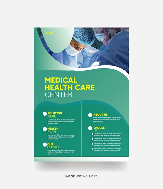 Vector ziekenhuis flyer zakelijke corporate flyer medische banner dekking kliniek poster ontwerpsjabloon