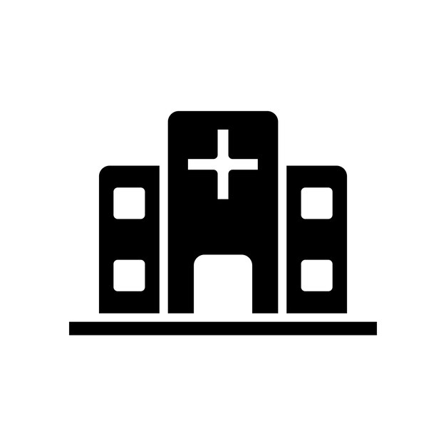 Vector ziekenhuis gebouw pictogram vector logo