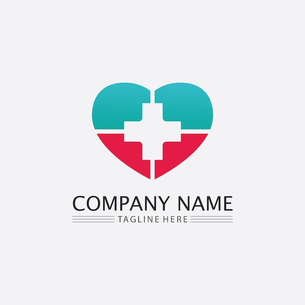 Ziekenhuis logo en gezondheidszorg pictogram symbolen sjabloon pictogrammen app