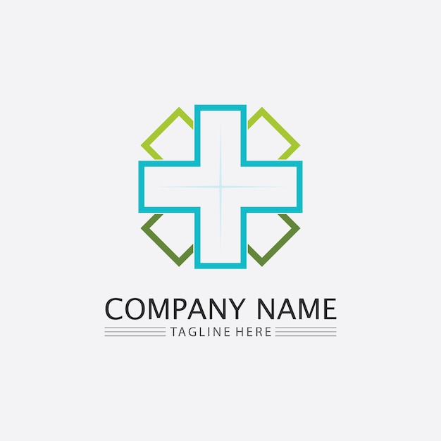 Ziekenhuis logo en gezondheidszorg pictogram symbolen sjabloon pictogrammen app