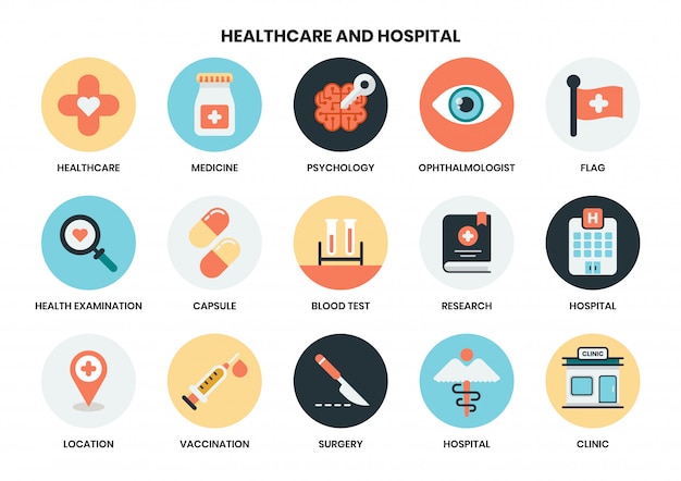 Ziekenhuis pictogrammen instellen voor het bedrijfsleven