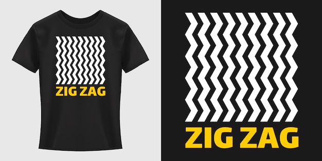 Zig Zag Pattern Typography T-Shirt Design