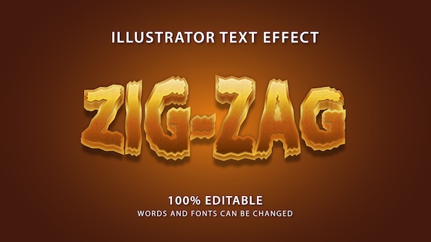 Zig-zag text style effect, editable text