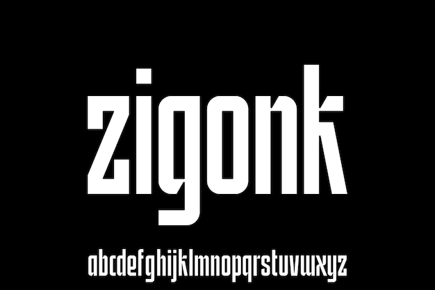 zigonk, vet gecondenseerd lettertype voor poster en kopregel