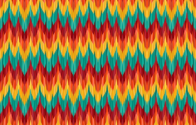 Zigzag ikat patterns. Geometric tribal vintage retro style. African Ethnic fabric seamless pattern.