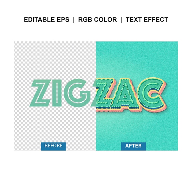 Иллюстратор текстовых эффектов Zigzag