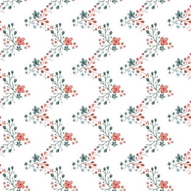 Zigzagpatroon van bloemenelementen van rood en grijs