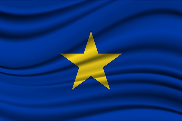 Zijde zwaaiende vlag van Congo zijde satijn textuur achtergrond