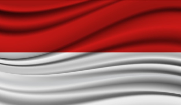 Zijde zwaaiende vlag van Indonesië zijde satijn textuur achtergrond