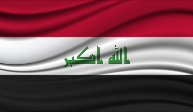 Zijde zwaaiende vlag van Irak zijde satijn textuur achtergrond