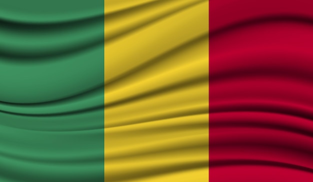 Zijde zwaaiende vlag van Mali zijde satijn textuur achtergrond