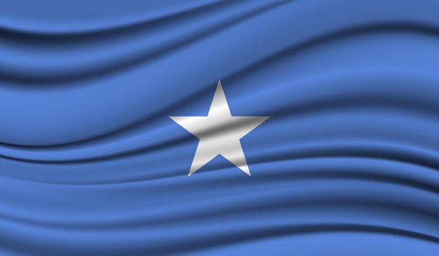 Vector zijde zwaaiende vlag van somalië zijde satijn textuur achtergrond