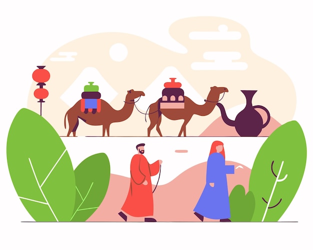Zijderoute concept illustratie