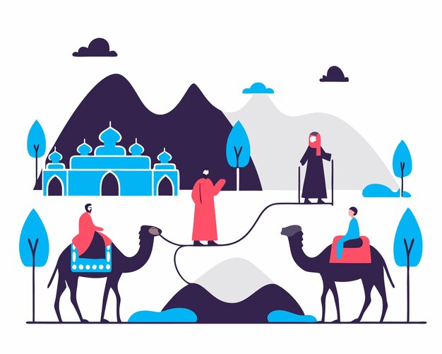 Zijderoute concept illustratie