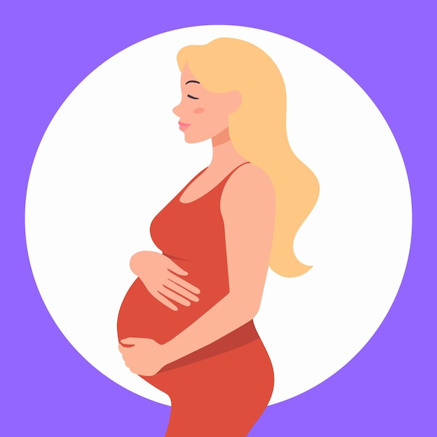 zijkant zicht zwangere vrouw plat ontwerp