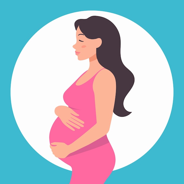 zijkant zicht zwangere vrouw plat ontwerp