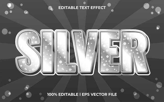 zilver bewerkbaar teksteffect, belettering typografie lettertypestijl, zilveren 3d-tekst