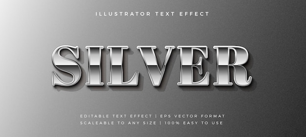 Zilver chrome tekststijl lettertype-effect