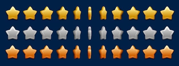 Zilver gouden bronzen ster geanimeerde game sprite