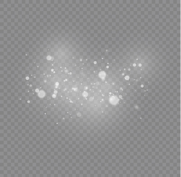 Vector zilver wazig sterrenstof wazig lichteffect intreepupil schittering bokeh wit stof vonken sterren vector