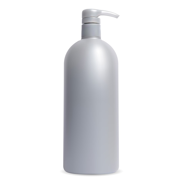 Zilveren cosmetische fles. pompdispenser verpakking blanco voor shampoo, lotion. handwas zeep pakket geïsoleerd op wit. tube voor medische behandeling, helder zonder etiket. premium schoonheidsproduct