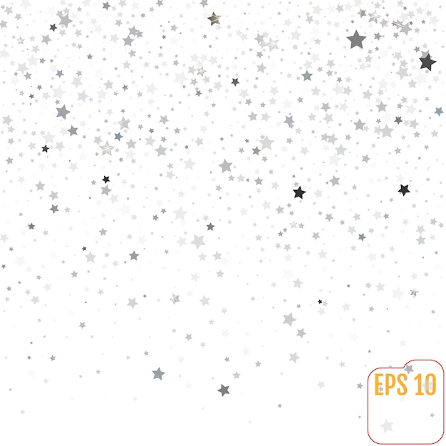 Zilveren glitter vallende sterren Zilveren sparkle ster op witte achtergrond Vector sjabloon voor Nieuwjaar Kerstmis Halloween verjaardagsfeestje bruiloft kaart uitnodiging flyer voucher web header ster confetti