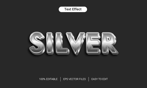 Zilveren metalen 3D-tekst stijl effect