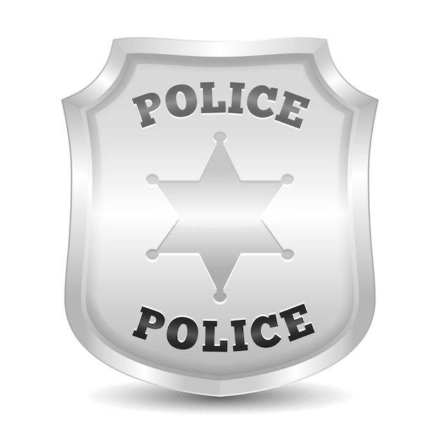 Zilveren politie badge