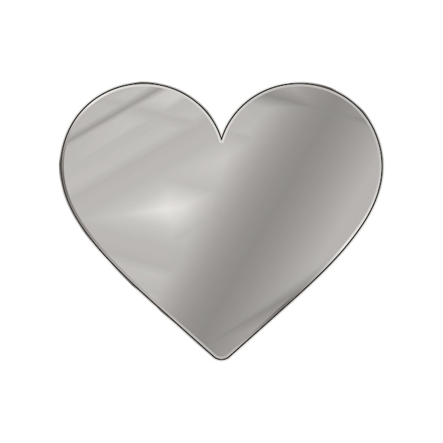 Zilverkleurige metalen Chrome web icoon hart