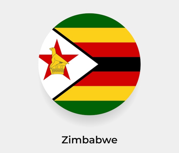 Zimbabwe flag bubble circle round shape icon vector illustration