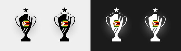 Zimbabwe flag trophy vector illustration