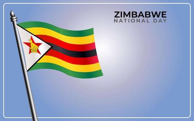 Zimbabwe national flag isolated on gradient color background