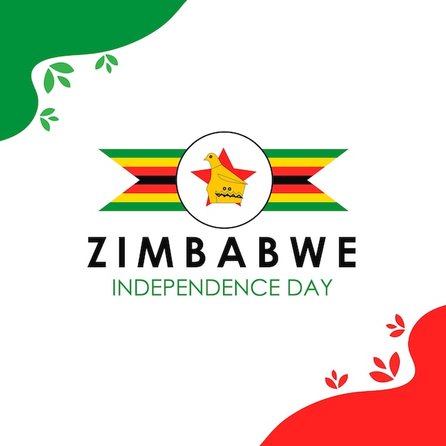 Zimbabwe onafhankelijkheidsdag wenskaart banner vectorillustratie zimbabwaanse vakantie