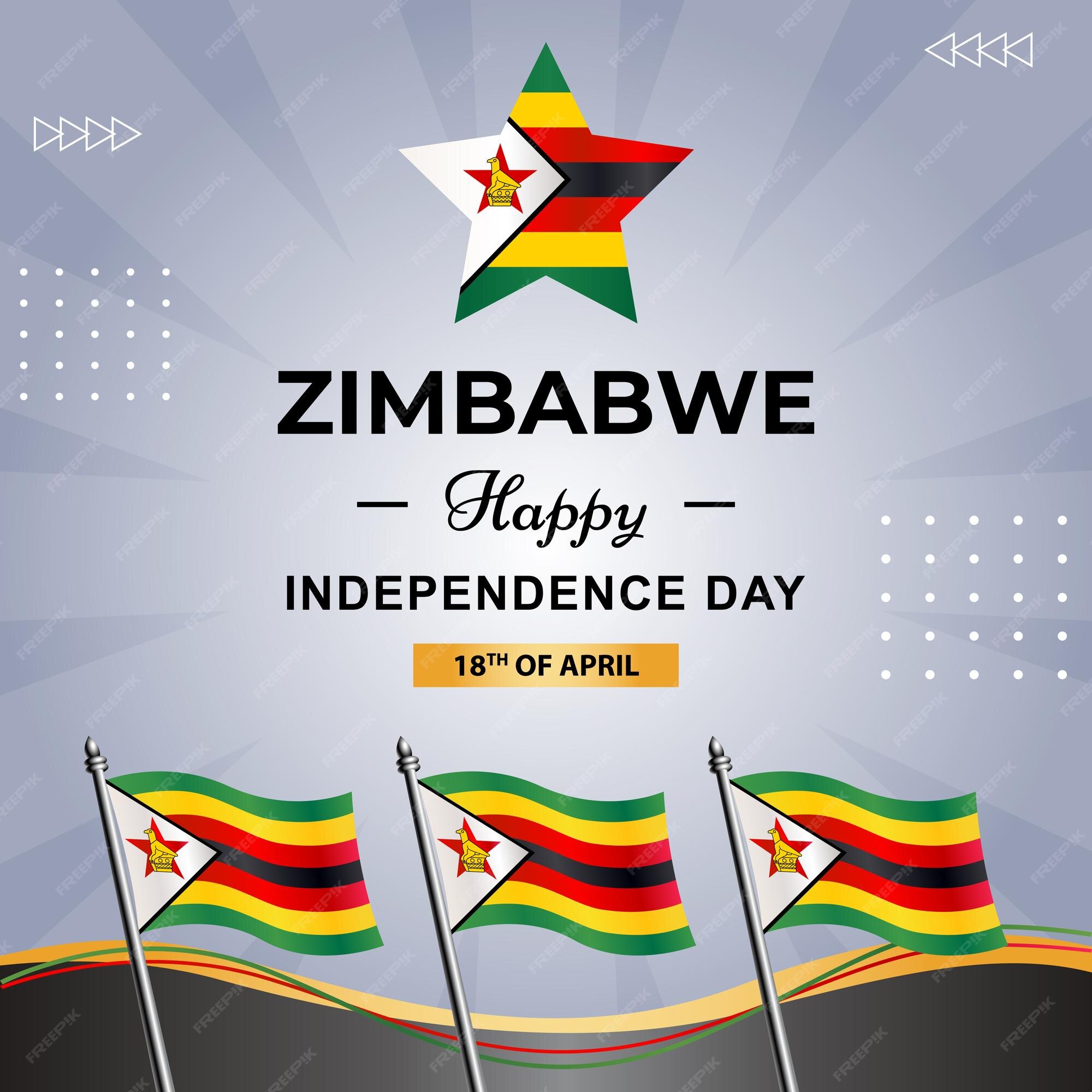 Premium Vector | Zimbabwe poster banner for independence day