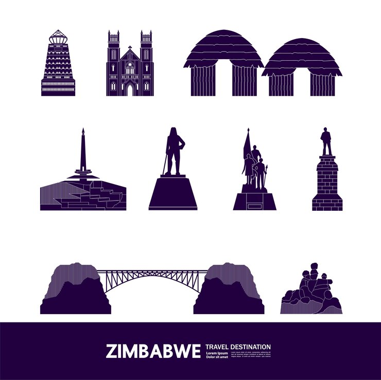 Vector zimbabwe travel destination vector illustration.