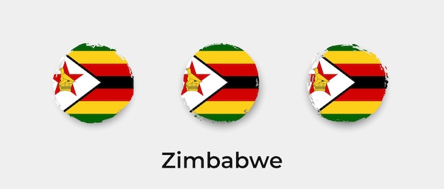 Zimbabwe vlag grunge bubbels pictogram vectorillustratie