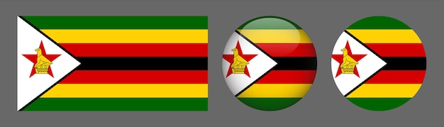 Zimbabwe Vlag Set Collectie Vector