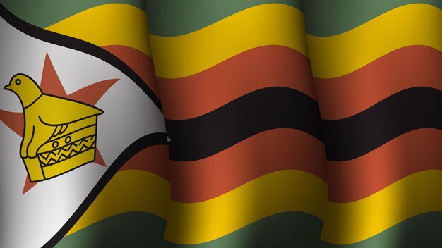 Vector zimbabwe waving flag background design vector illustration