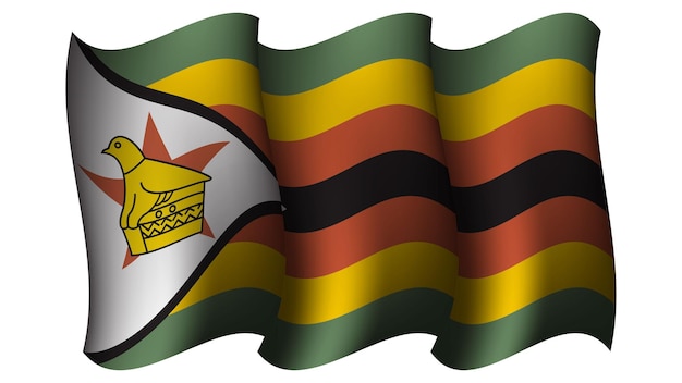 Vector zimbabwe waving flag design vector illustration