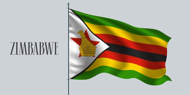 Zimbabwe sventolando bandiera sul pennone