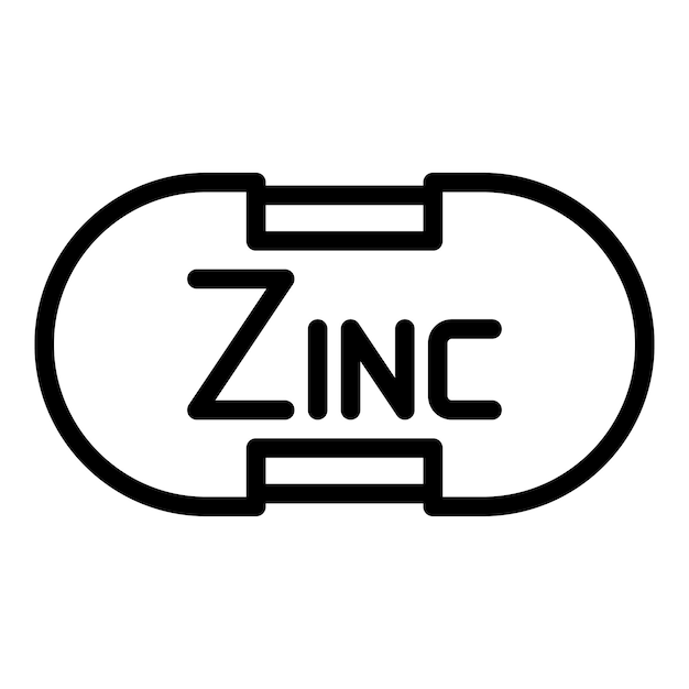 Zinc capsule icon outline vector Iron element Calcium mineral