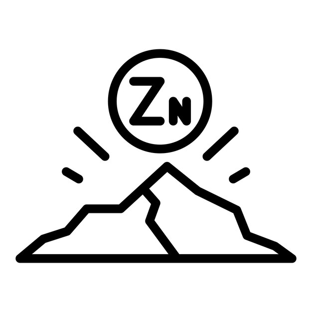 Zinc mineral icon outline vector Vitamin zn Iron element