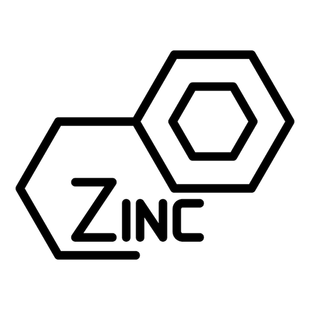 Vector zinc nutrition icon outline vector vitamin food zn element