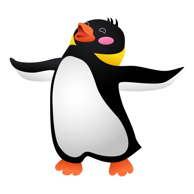 Vector zingende pinguïn pictogram cartoon van zingende pinguïn vector pictogram voor webdesign geïsoleerd op een witte achtergrond
