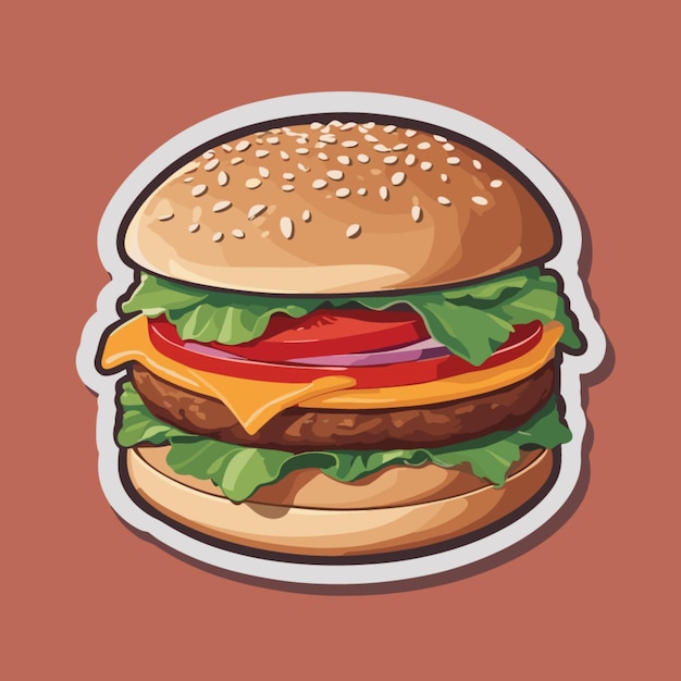 Vector zinger burger cartoon vector