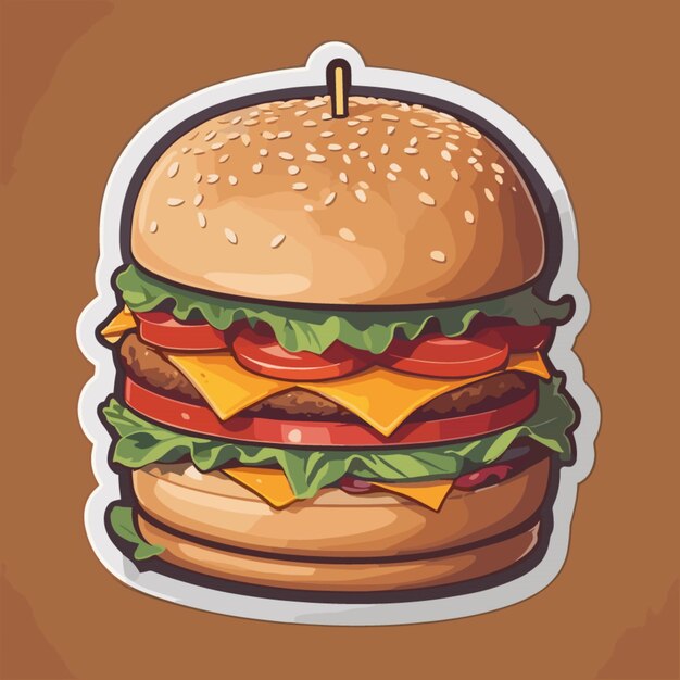 Vector zinger burger cartoon vector