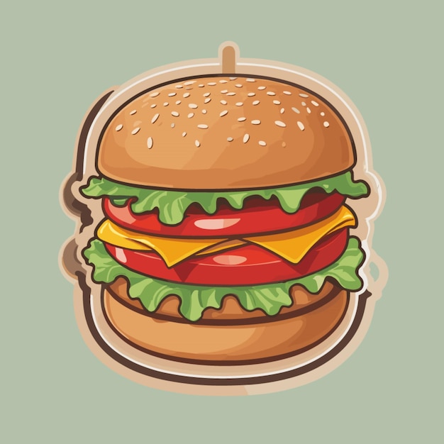 Vector zinger burger cartoon vector