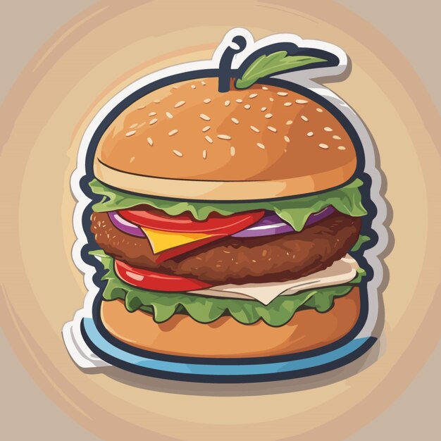 Vector zinger burger cartoon vector